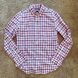 Banana Republic Red Checkered Dress Shirt - S